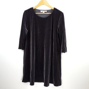 Caroline Rose Black Velvet Tunic Dress Top LP